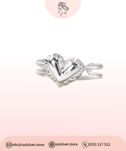 Bông Tai Kẹp Vành Bạc 925 Hình Trái Tim Nhỏ Viền Bèo Nhún