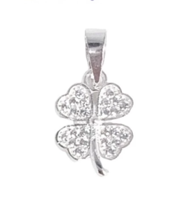 Mặt dây chuyền cỏ 4 lá đính đá bạc ta-Sol Silver